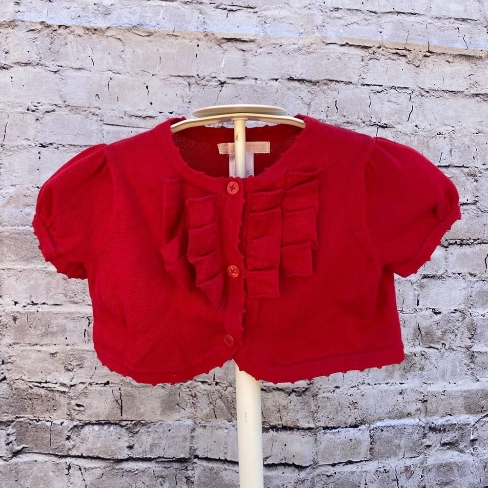 Janie and Jack Little girls short sleeve sweater shrug